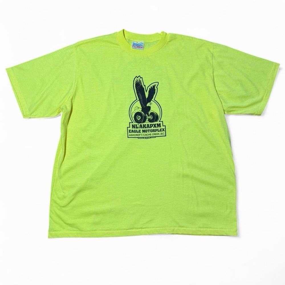 Vintage 1991 Firestone Lime Yellow Eagle Motorsports Aboriginal Racing T-shirt